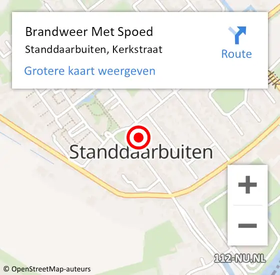 Locatie op kaart van de 112 melding: Brandweer Met Spoed Naar Standdaarbuiten, Kerkstraat op 3 juni 2021 09:54