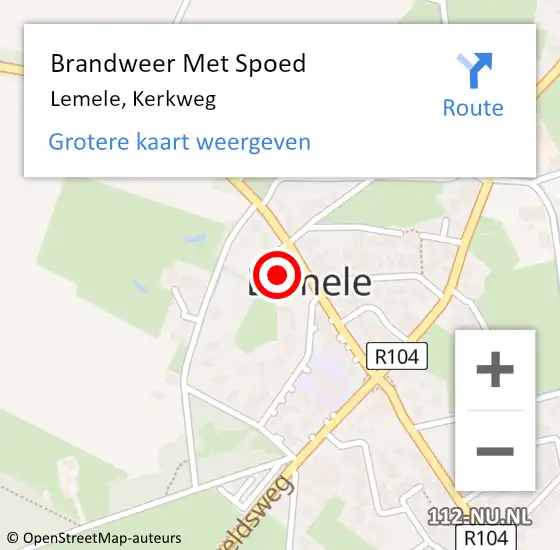 Locatie op kaart van de 112 melding: Brandweer Met Spoed Naar Lemele, Kerkweg op 3 juni 2021 10:24