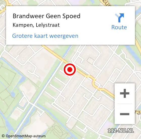 Locatie op kaart van de 112 melding: Brandweer Geen Spoed Naar Kampen, Lelystraat op 3 juni 2021 10:40