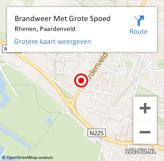 Locatie op kaart van de 112 melding: Brandweer Met Grote Spoed Naar Rhenen, Paardenveld op 3 juni 2021 10:42