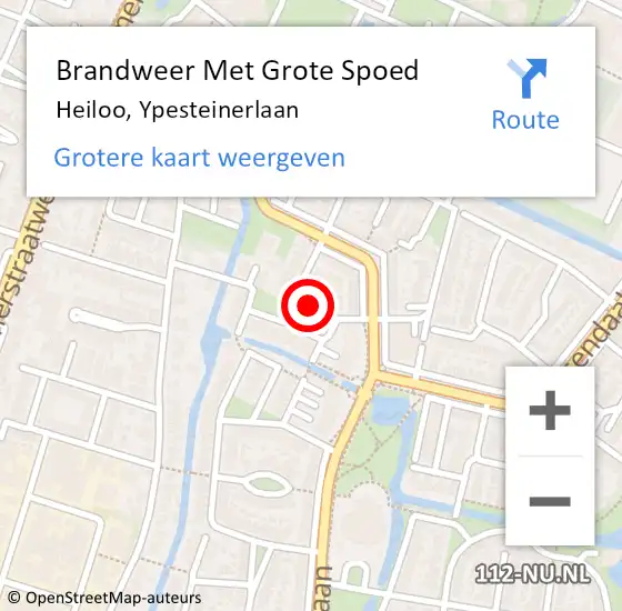 Locatie op kaart van de 112 melding: Brandweer Met Grote Spoed Naar Heiloo, Ypesteinerlaan op 3 juni 2021 10:47