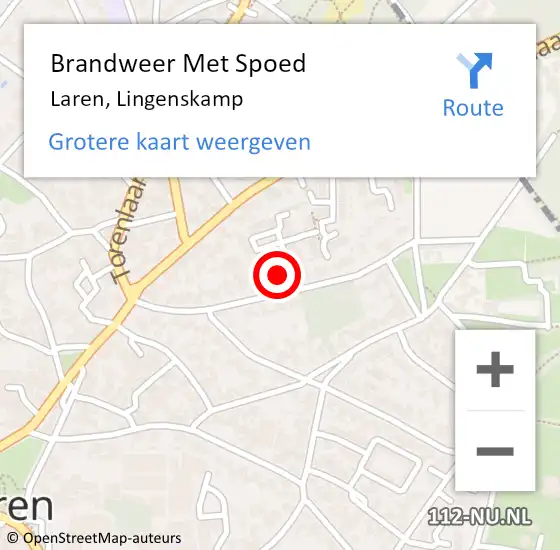 Locatie op kaart van de 112 melding: Brandweer Met Spoed Naar Laren, Lingenskamp op 3 juni 2021 11:07