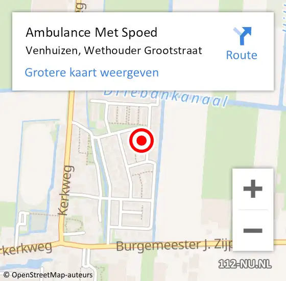 Locatie op kaart van de 112 melding: Ambulance Met Spoed Naar Venhuizen, Wethouder Grootstraat op 3 juni 2021 11:56