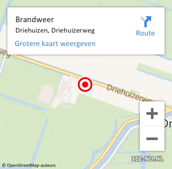 Locatie op kaart van de 112 melding: Brandweer Driehuizen, Driehuizerweg op 12 juni 2014 09:20