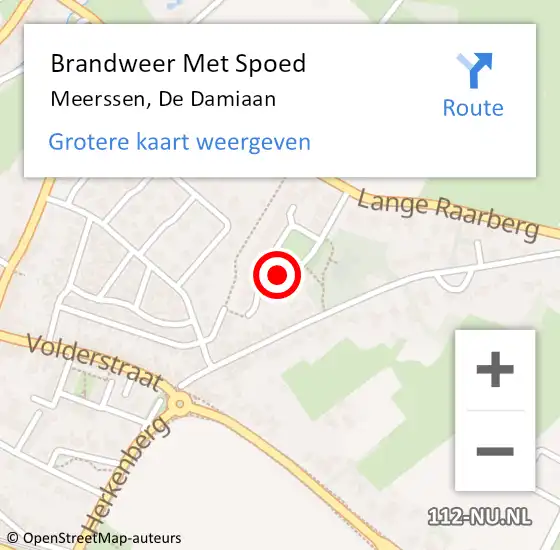 Locatie op kaart van de 112 melding: Brandweer Met Spoed Naar Meerssen, De Damiaan op 3 juni 2021 12:35