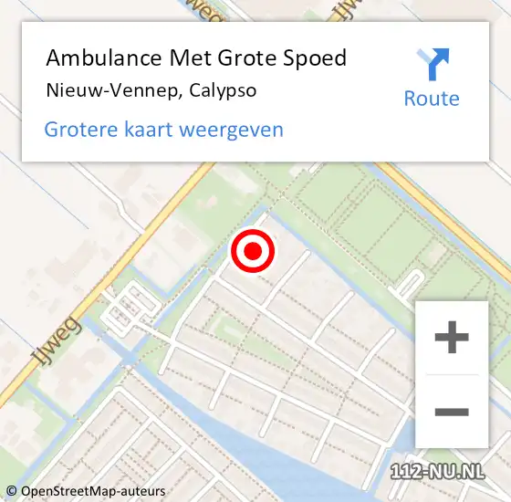 Locatie op kaart van de 112 melding: Ambulance Met Grote Spoed Naar Nieuw-Vennep, Calypso op 3 juni 2021 13:14