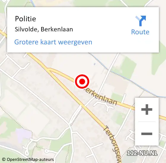 Locatie op kaart van de 112 melding: Politie Silvolde, Berkenlaan op 3 juni 2021 14:00