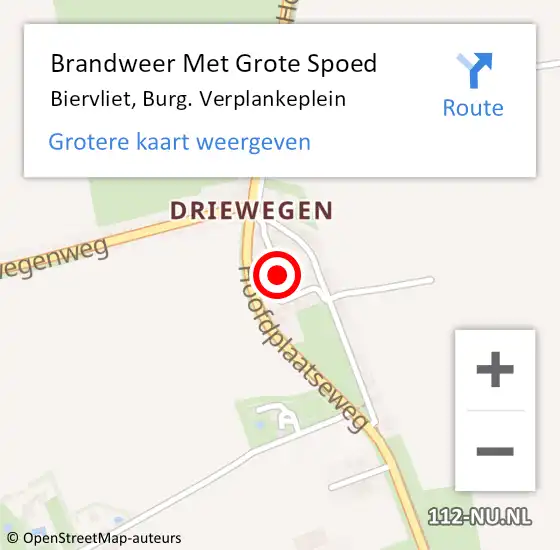 Locatie op kaart van de 112 melding: Brandweer Met Grote Spoed Naar Biervliet, Burg. Verplankeplein op 3 juni 2021 14:56