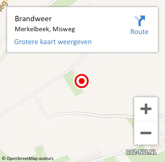 Locatie op kaart van de 112 melding: Brandweer Merkelbeek, Misweg op 4 oktober 2013 19:48