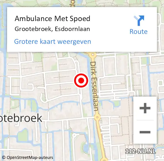 Locatie op kaart van de 112 melding: Ambulance Met Spoed Naar Grootebroek, Esdoornlaan op 3 juni 2021 17:48