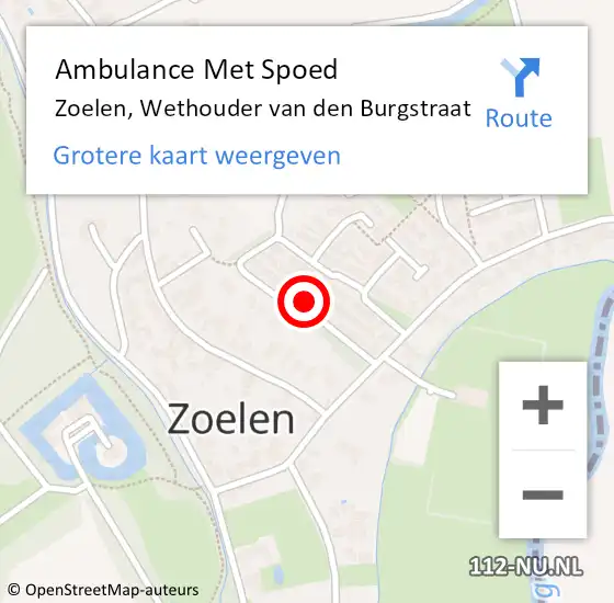 Locatie op kaart van de 112 melding: Ambulance Met Spoed Naar Zoelen, Wethouder van den Burgstraat op 3 juni 2021 17:56