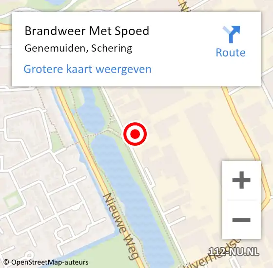 Locatie op kaart van de 112 melding: Brandweer Met Spoed Naar Genemuiden, Schering op 3 juni 2021 18:06