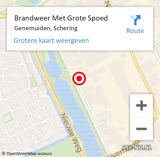 Locatie op kaart van de 112 melding: Brandweer Met Grote Spoed Naar Genemuiden, Schering op 3 juni 2021 18:06