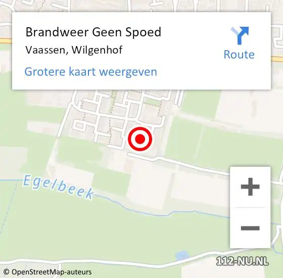 Locatie op kaart van de 112 melding: Brandweer Geen Spoed Naar Vaassen, Wilgenhof op 3 juni 2021 18:12