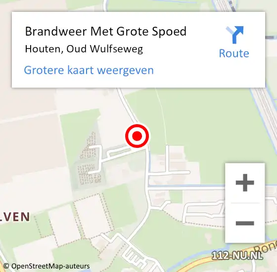 Locatie op kaart van de 112 melding: Brandweer Met Grote Spoed Naar Houten, Oud Wulfseweg op 3 juni 2021 19:06