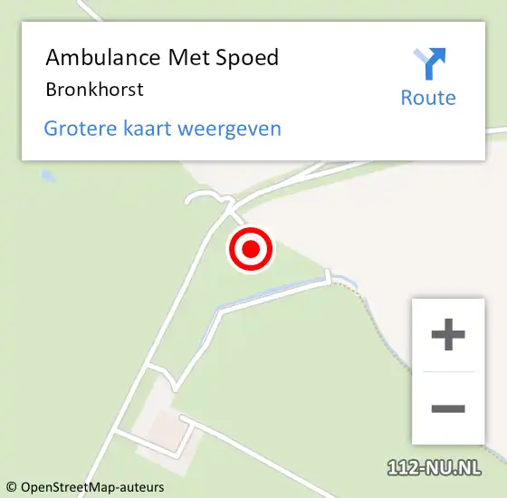 Locatie op kaart van de 112 melding: Ambulance Met Spoed Naar Bronkhorst op 3 juni 2021 20:05