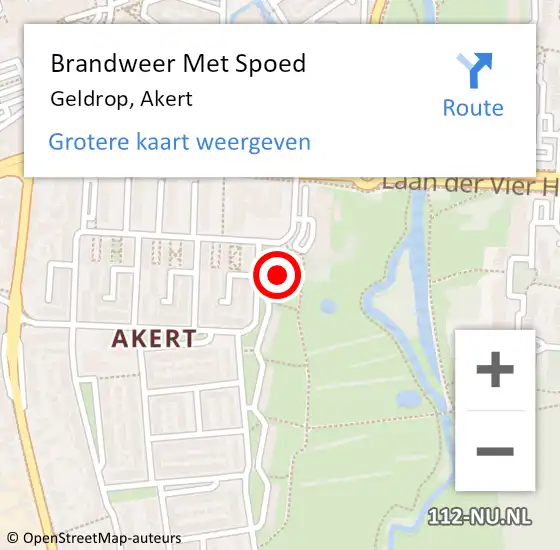 Locatie op kaart van de 112 melding: Brandweer Met Spoed Naar Geldrop, Akert op 3 juni 2021 20:10