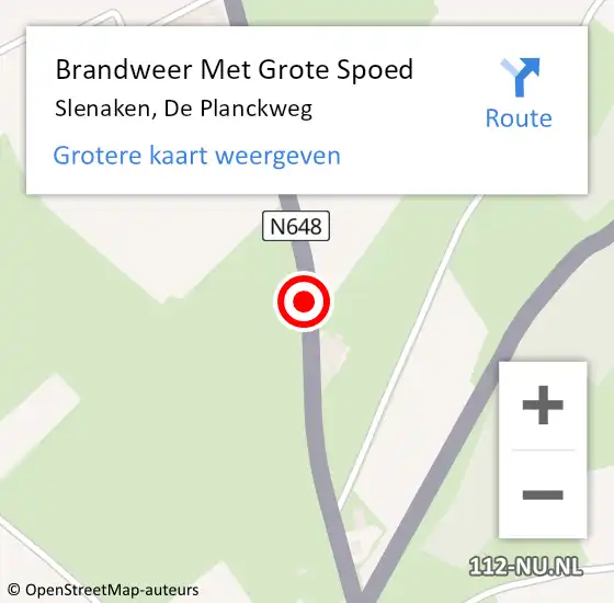 Locatie op kaart van de 112 melding: Brandweer Met Grote Spoed Naar Slenaken, De Planckweg op 3 juni 2021 23:20