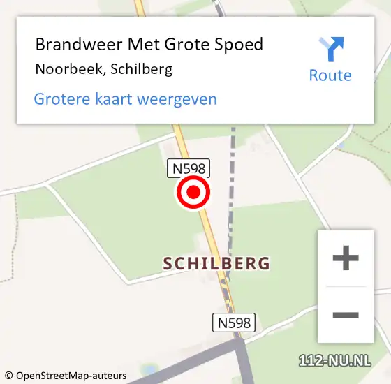 Locatie op kaart van de 112 melding: Brandweer Met Grote Spoed Naar Noorbeek, Schilberg op 3 juni 2021 23:29