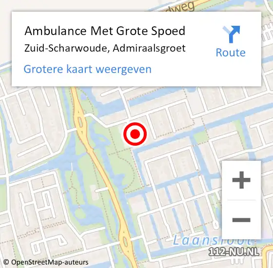 Locatie op kaart van de 112 melding: Ambulance Met Grote Spoed Naar Zuid-Scharwoude, Admiraalsgroet op 3 juni 2021 23:49