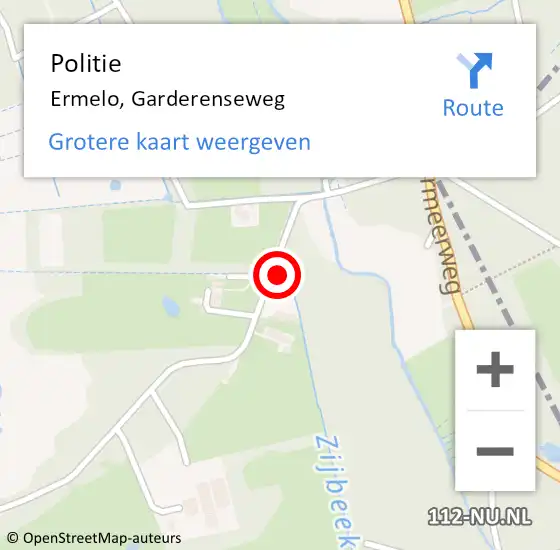 Locatie op kaart van de 112 melding: Politie Ermelo, Garderenseweg op 3 juni 2021 23:57