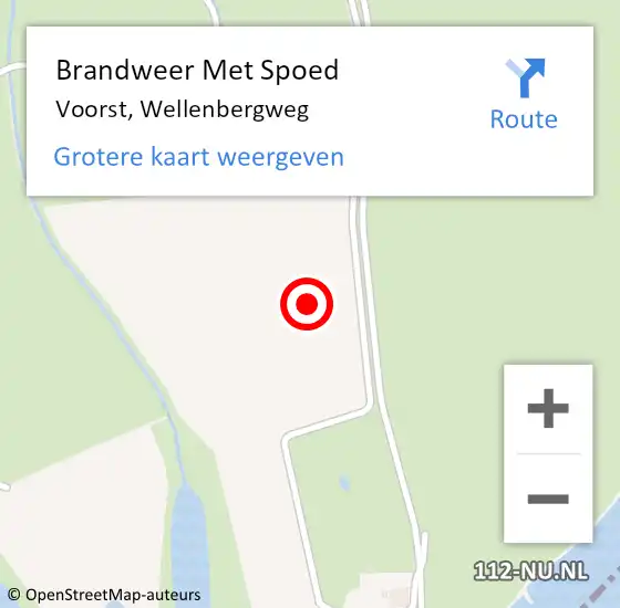 Locatie op kaart van de 112 melding: Brandweer Met Spoed Naar Voorst, Wellenbergweg op 4 juni 2021 00:01