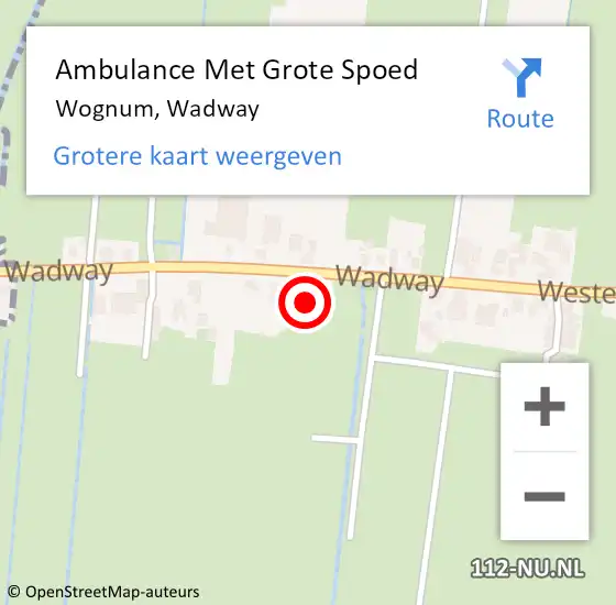 Locatie op kaart van de 112 melding: Ambulance Met Grote Spoed Naar Wognum, Wadway op 4 juni 2021 01:25