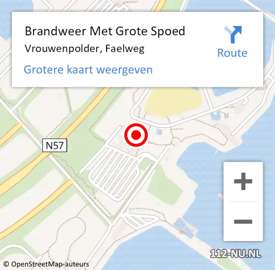 Locatie op kaart van de 112 melding: Brandweer Met Grote Spoed Naar Vrouwenpolder, Faelweg op 4 juni 2021 07:14