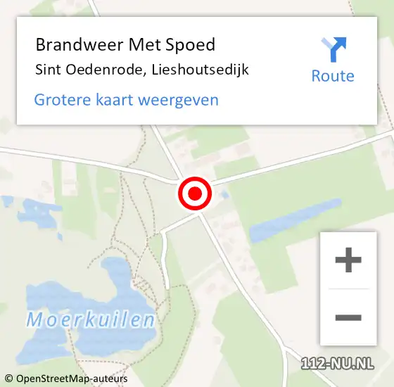 Locatie op kaart van de 112 melding: Brandweer Met Spoed Naar Sint Oedenrode, Lieshoutsedijk op 4 juni 2021 07:59