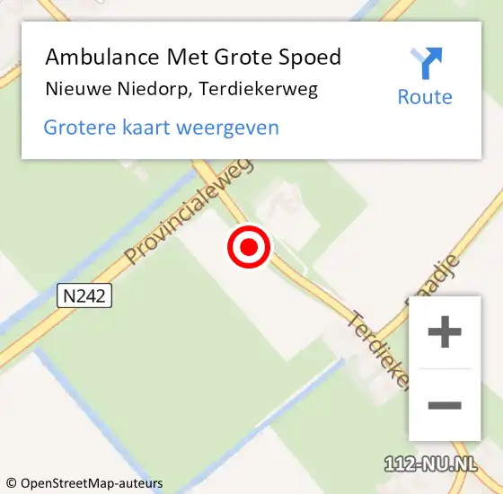 Locatie op kaart van de 112 melding: Ambulance Met Grote Spoed Naar Nieuwe Niedorp, Terdiekerweg op 4 juni 2021 08:41