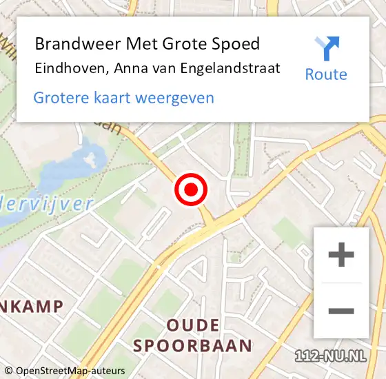 Locatie op kaart van de 112 melding: Brandweer Met Grote Spoed Naar Eindhoven, Anna van Engelandstraat op 4 juni 2021 09:22