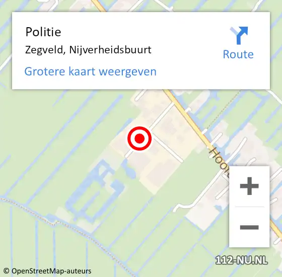 Locatie op kaart van de 112 melding: Politie Zegveld, Nijverheidsbuurt op 4 juni 2021 10:02