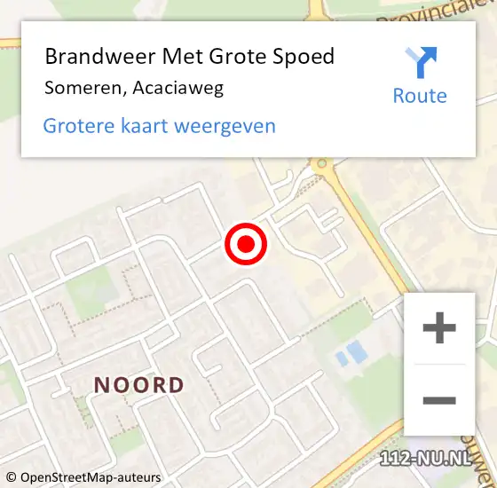 Locatie op kaart van de 112 melding: Brandweer Met Grote Spoed Naar Someren, Acaciaweg op 4 juni 2021 10:07