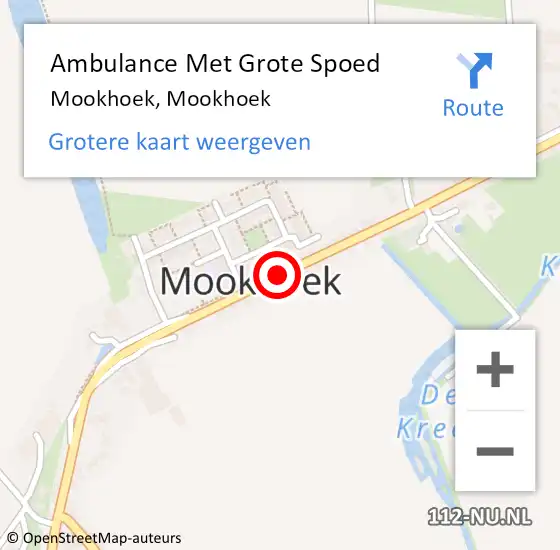 Locatie op kaart van de 112 melding: Ambulance Met Grote Spoed Naar Mookhoek, Mookhoek op 4 juni 2021 10:10