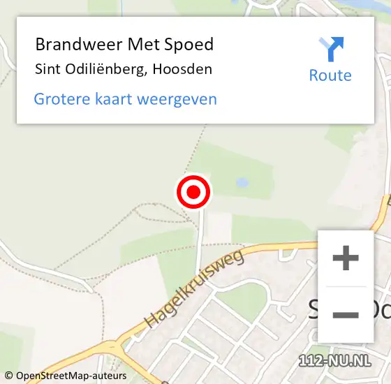 Locatie op kaart van de 112 melding: Brandweer Met Spoed Naar Sint Odiliënberg, Hoosden op 4 juni 2021 10:41