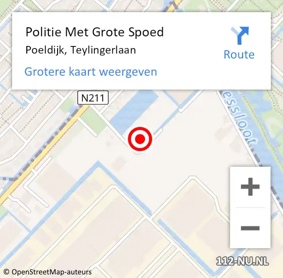 Locatie op kaart van de 112 melding: Politie Met Grote Spoed Naar Poeldijk, Teylingerlaan op 4 juni 2021 12:22