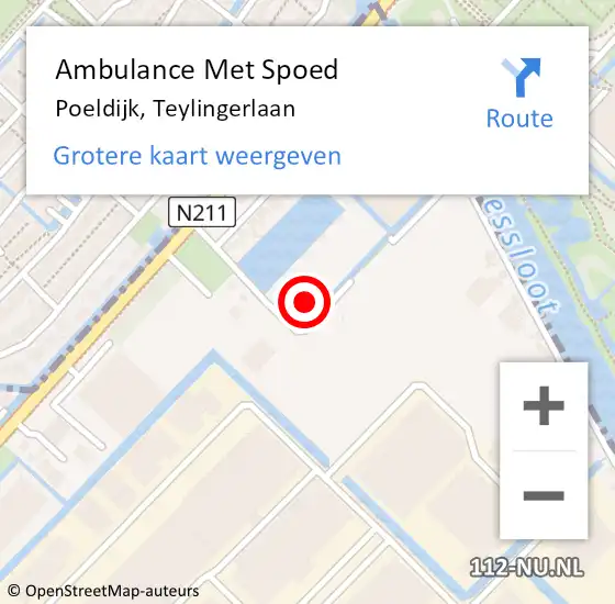 Locatie op kaart van de 112 melding: Ambulance Met Spoed Naar Poeldijk, Teylingerlaan op 4 juni 2021 12:23