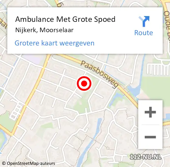 Locatie op kaart van de 112 melding: Ambulance Met Grote Spoed Naar Nijkerk, Moorselaar op 4 juni 2021 12:39