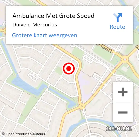 Locatie op kaart van de 112 melding: Ambulance Met Grote Spoed Naar Duiven, Mercurius op 4 juni 2021 12:50