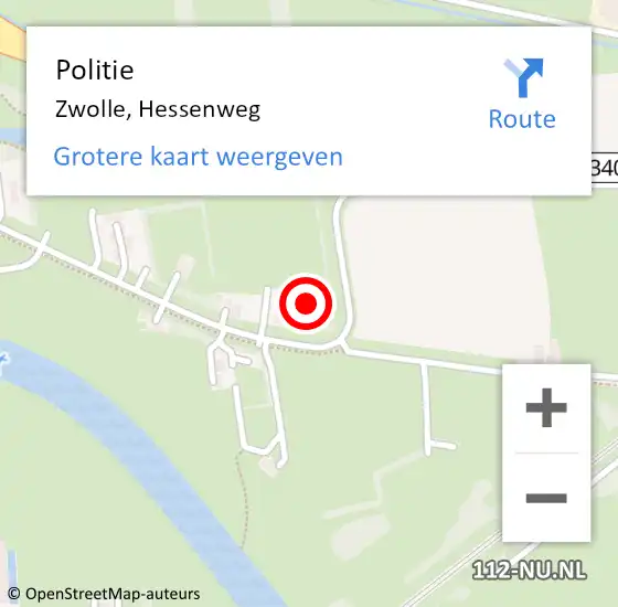 Locatie op kaart van de 112 melding: Politie Zwolle, Hessenweg op 4 juni 2021 12:52