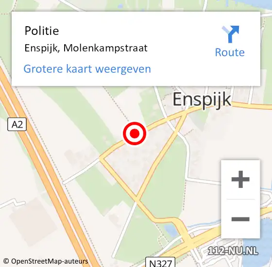 Locatie op kaart van de 112 melding: Politie Enspijk, Molenkampstraat op 4 juni 2021 13:31