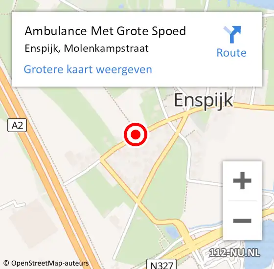 Locatie op kaart van de 112 melding: Ambulance Met Grote Spoed Naar Enspijk, Molenkampstraat op 4 juni 2021 13:35