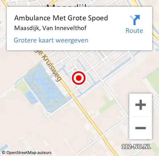 Locatie op kaart van de 112 melding: Ambulance Met Grote Spoed Naar Maasdijk, Van Innevelthof op 4 juni 2021 13:53