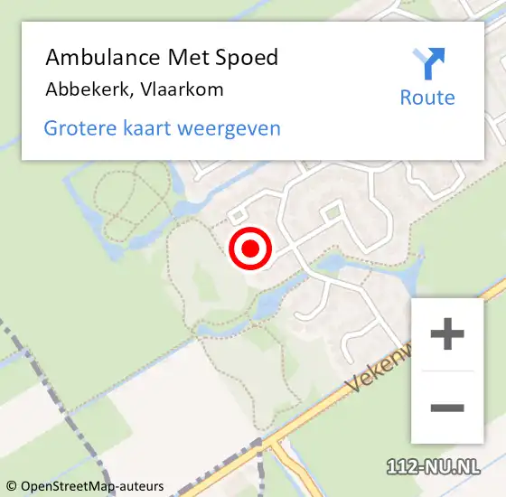 Locatie op kaart van de 112 melding: Ambulance Met Spoed Naar Abbekerk, Vlaarkom op 12 juni 2014 11:04