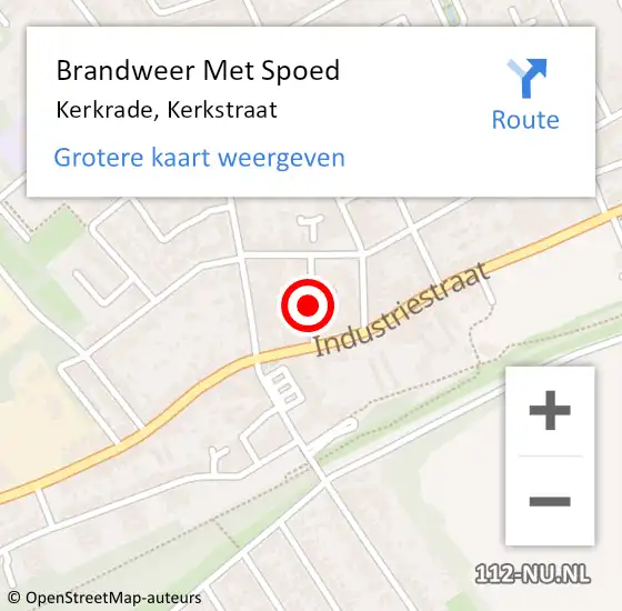 Locatie op kaart van de 112 melding: Brandweer Met Spoed Naar Kerkrade, Kerkstraat op 4 juni 2021 14:11