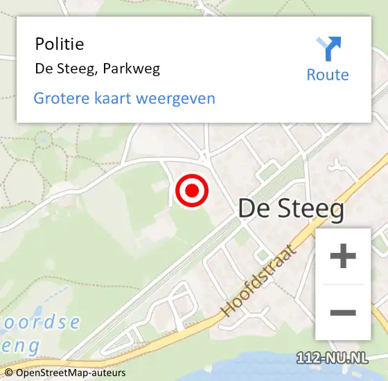 Locatie op kaart van de 112 melding: Politie De Steeg, Parkweg op 4 juni 2021 14:24