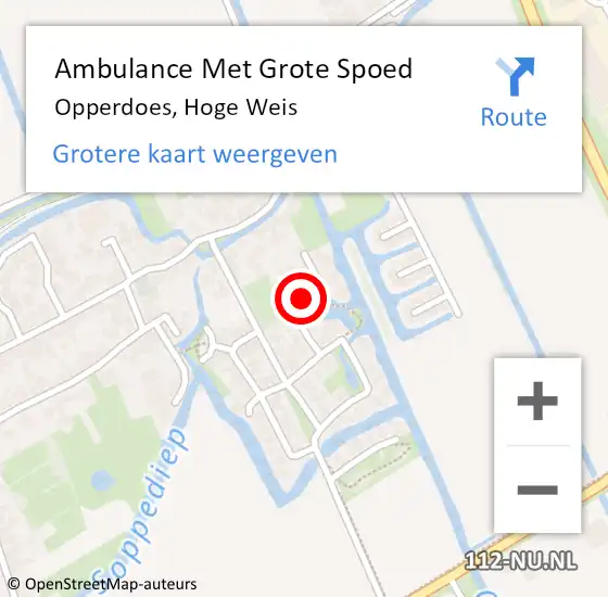 Locatie op kaart van de 112 melding: Ambulance Met Grote Spoed Naar Opperdoes, Hoge Weis op 4 juni 2021 15:26