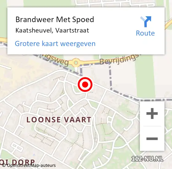 Locatie op kaart van de 112 melding: Brandweer Met Spoed Naar Kaatsheuvel, Vaartstraat op 4 juni 2021 16:09