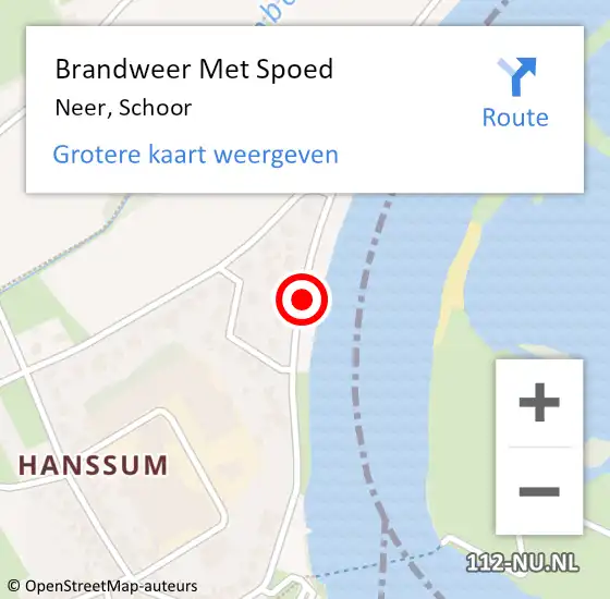 Locatie op kaart van de 112 melding: Brandweer Met Spoed Naar Neer, Schoor op 4 juni 2021 16:25