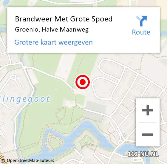 Locatie op kaart van de 112 melding: Brandweer Met Grote Spoed Naar Groenlo, Halve Maanweg op 4 juni 2021 16:38